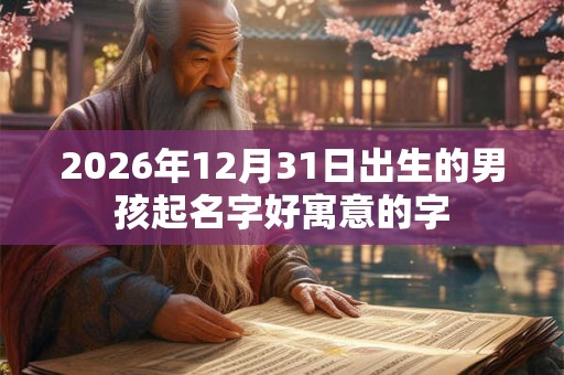 2026年12月31日出生的男孩起名字好寓意的字