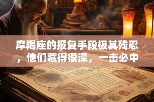 摩羯座的报复手段极其残忍，他们藏得很深，一击必中！