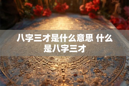 八字三才是什么意思 什么是八字三才