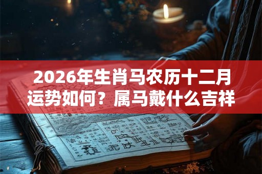 2026年生肖马农历十二月运势如何？属马戴什么吉祥物好？