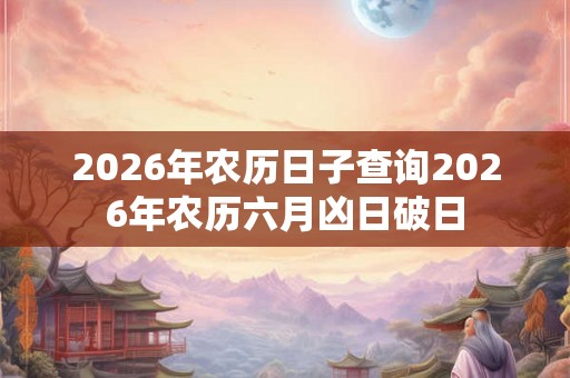 2026年农历日子查询2026年农历六月凶日破日