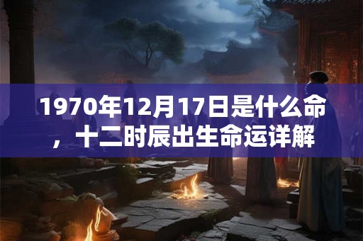 1970年12月17日是什么命，十二时辰出生命运详解