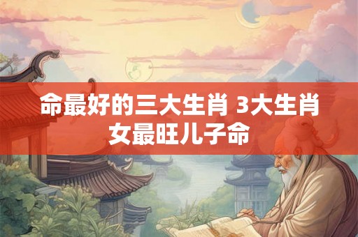 命最好的三大生肖 3大生肖女最旺儿子命