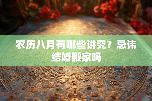 农历八月有哪些讲究？忌讳结婚搬家吗
