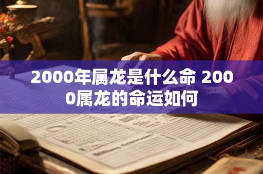 2000年属龙是什么命 2000属龙的命运如何