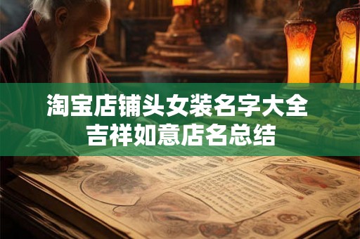 淘宝店铺头女装名字大全 吉祥如意店名总结