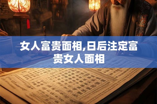 女人富贵面相,日后注定富贵女人面相
