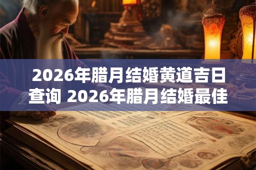 2026年腊月结婚黄道吉日查询 2026年腊月结婚最佳日子