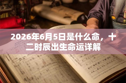 2026年6月5日是什么命，十二时辰出生命运详解