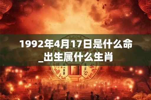 1992年4月17日是什么命_出生属什么生肖
