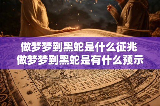 做梦梦到黑蛇是什么征兆 做梦梦到黑蛇是有什么预示意义 做梦梦到黑蛇是什么征兆 做梦梦到黑蛇是有什么预示意义