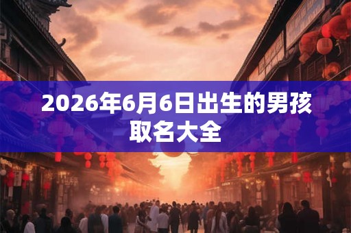 2026年6月6日出生的男孩取名大全