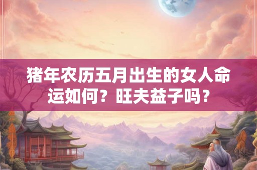 猪年农历五月出生的女人命运如何？旺夫益子吗？