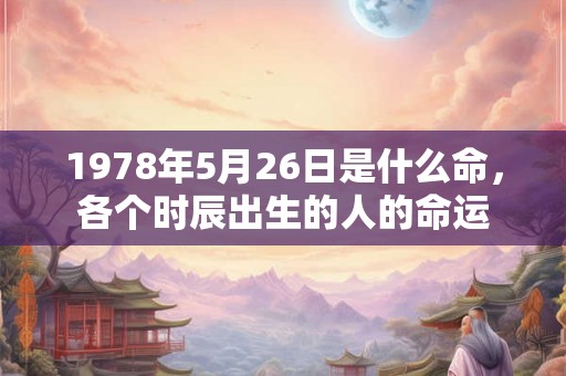 1978年5月26日是什么命,各个时辰出生的人的命运 1978年5月26日是什么命,各个时辰出生的人的命运