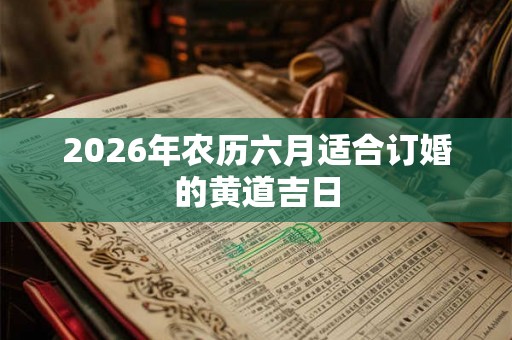 2026年农历六月适合订婚的黄道吉日