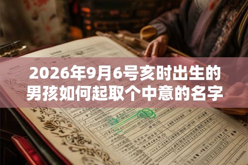 2026年9月6号亥时出生的男孩如何起取个中意的名字，五行属什么