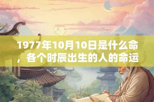1977年10月10日是什么命，各个时辰出生的人的命运