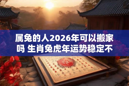 属兔的人2026年可以搬家吗 生肖兔虎年运势稳定不
