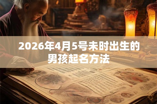 2026年4月5号未时出生的男孩起名方法