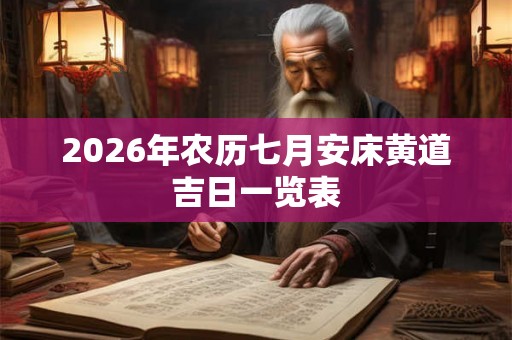 2026年农历七月安床黄道吉日一览表