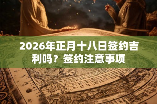 2026年正月十八日签约吉利吗？签约注意事项