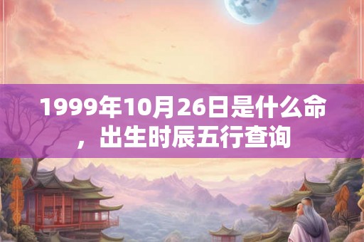 1999年10月26日是什么命，出生时辰五行查询
