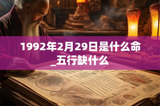 1992年2月29日是什么命_五行缺什么