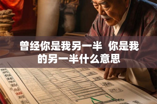 曾经你是我另一半  你是我的另一半什么意思