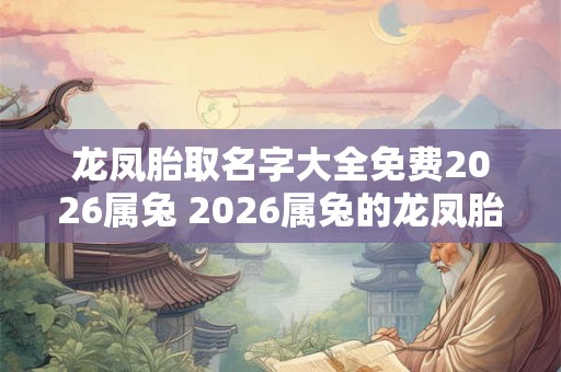 龙凤胎取名字大全免费2026属兔 2026属兔的龙凤胎怎么取名附带全免费龙凤胎取名字大全