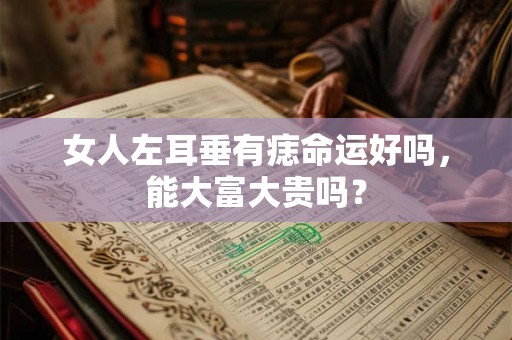 女人左耳垂有痣命运好吗,能大富大贵吗? 女人左耳垂有痣命运好吗,能大富大贵吗?