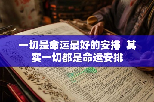一切是命运最好的安排  其实一切都是命运安排