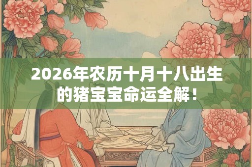 2026年农历十月十八出生的猪宝宝命运全解！