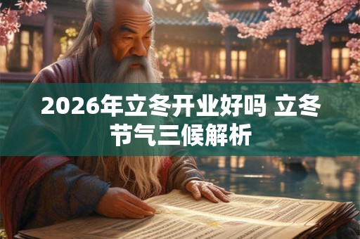 2026年立冬开业好吗 立冬节气三候解析