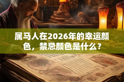 属马人在2026年的幸运颜色，禁忌颜色是什么？
