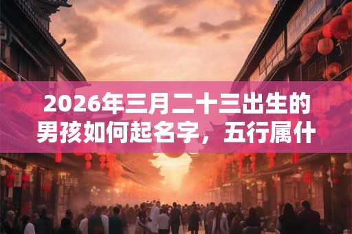 2026年三月二十三出生的男孩如何起名字，五行属什么