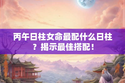丙午日柱女命最配什么日柱？揭示最佳搭配！