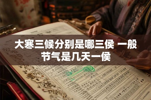 大寒三候分别是哪三侯 一般节气是几天一侯