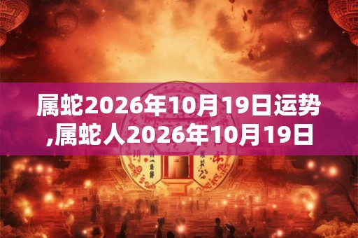 属蛇2026年10月19日运势,属蛇人2026年10月19日财运,生肖蛇2026年10月19日运势