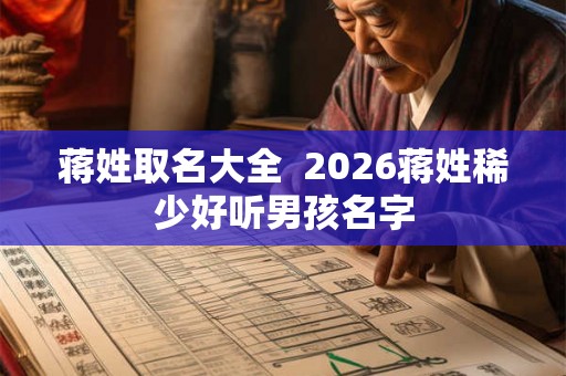 蒋姓取名大全  2026蒋姓稀少好听男孩名字