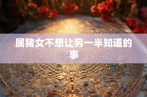 属猪女不想让另一半知道的事