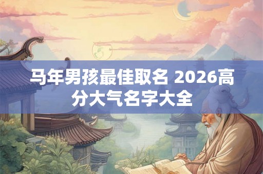 马年男孩最佳取名 2026高分大气名字大全