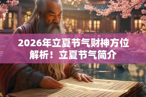 2026年立夏节气财神方位解析！立夏节气简介