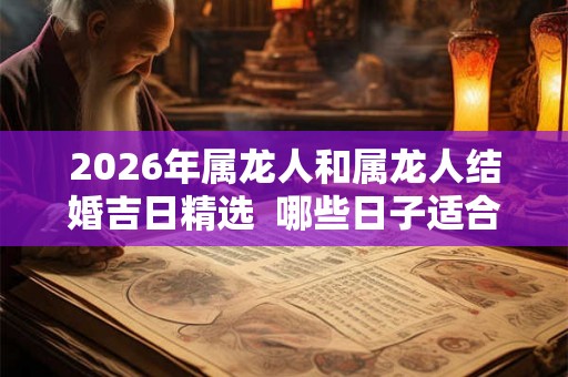 2026年属龙人和属龙人结婚吉日精选 哪些日子适合结婚 2026年属龙人和属龙人结婚吉日精选 哪些日子适合结婚