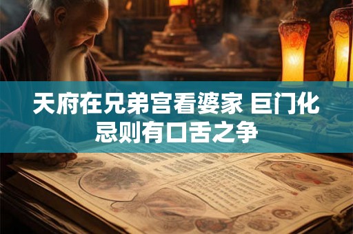 天府在兄弟宫看婆家 巨门化忌则有口舌之争