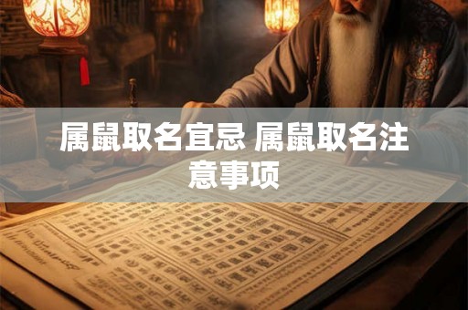 属鼠取名宜忌 属鼠取名注意事项