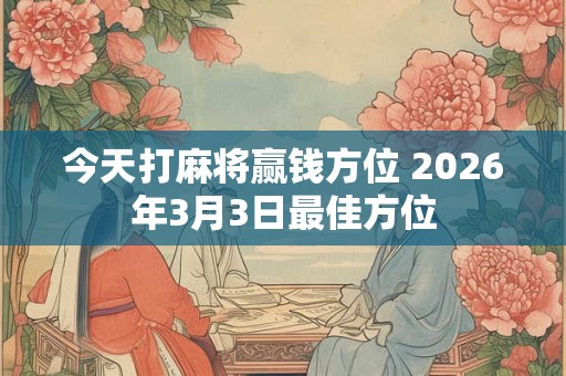 今天打麻将赢钱方位 2026年3月3日最佳方位
