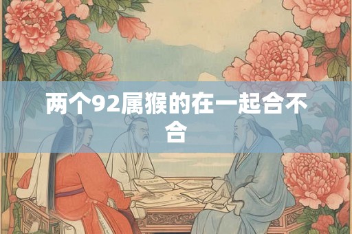两个92属猴的在一起合不合