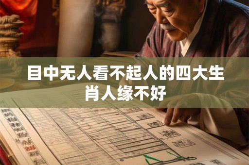 目中无人看不起人的四大生肖人缘不好