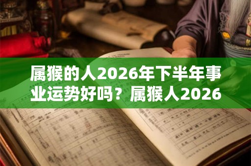 属猴的人2026年下半年事业运势好吗？属猴人2026年运势如何？