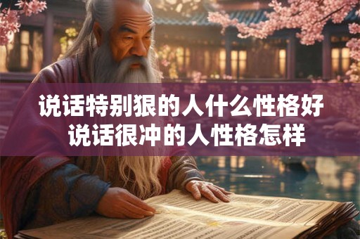 说话特别狠的人什么性格好 说话很冲的人性格怎样 说话特别狠的人什么性格好 说话很冲的人性格怎样